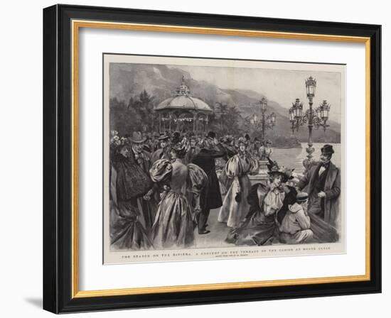 The Season on the Riviera, a Concert on the Terrace of the Casino at Monte Carlo-null-Framed Giclee Print