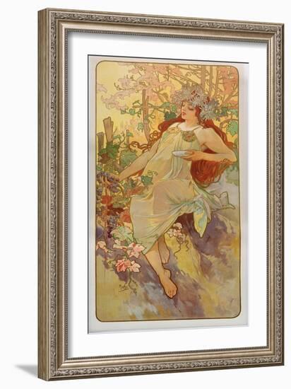 The Seasons: Autumn, 1896-Alphonse Mucha-Framed Giclee Print