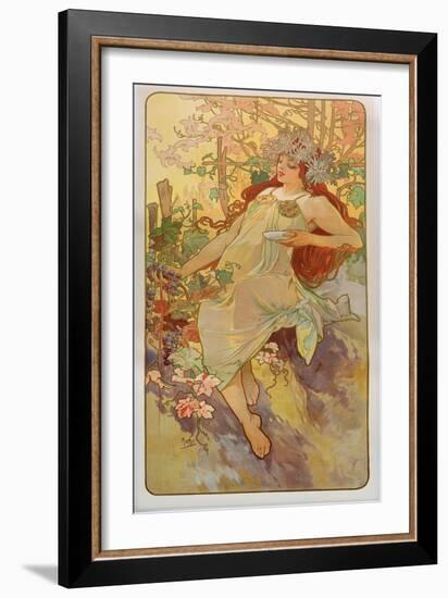 The Seasons: Autumn, 1896-Alphonse Mucha-Framed Giclee Print