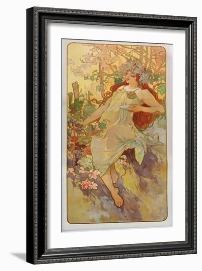 The Seasons: Autumn, 1896-Alphonse Mucha-Framed Giclee Print