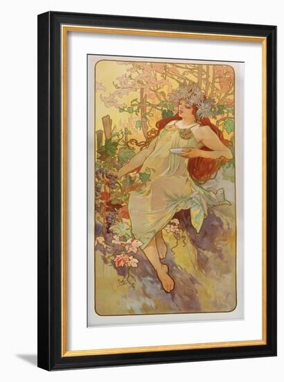 The Seasons: Autumn, 1896-Alphonse Mucha-Framed Giclee Print