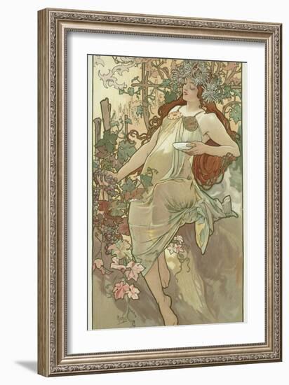 The Seasons: Autumn, 1896-Alphonse Mucha-Framed Giclee Print