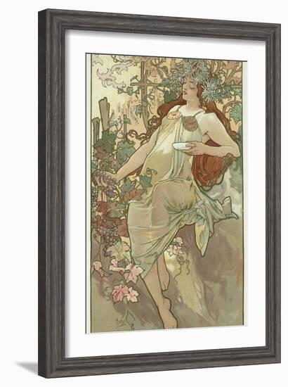 The Seasons: Autumn, 1896-Alphonse Mucha-Framed Giclee Print