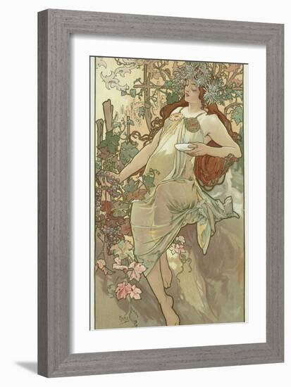 The Seasons: Autumn, 1896-Alphonse Mucha-Framed Giclee Print