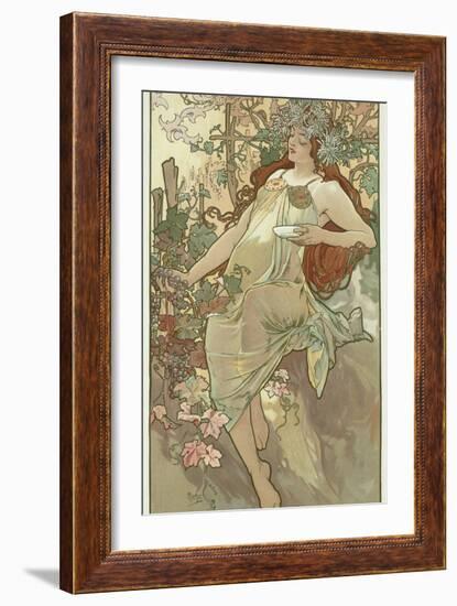 The Seasons: Autumn, 1896-Alphonse Mucha-Framed Giclee Print