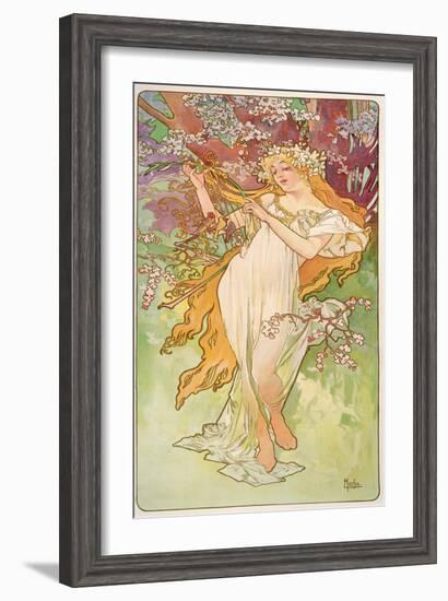 The Seasons: Spring, 1896-Alphonse Mucha-Framed Giclee Print