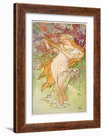 The Seasons: Spring, 1896-Alphonse Mucha-Framed Giclee Print