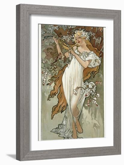 The Seasons: Spring, 1896-Alphonse Mucha-Framed Giclee Print