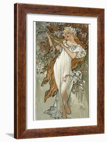 The Seasons: Spring, 1896-Alphonse Mucha-Framed Giclee Print