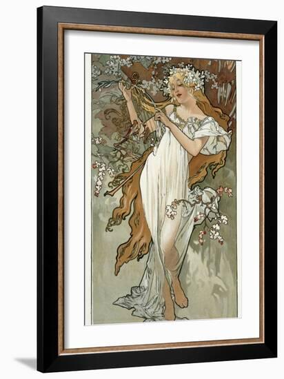 The Seasons: Spring, 1896-Alphonse Mucha-Framed Giclee Print