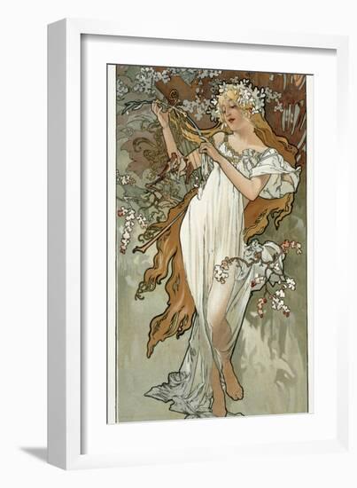 The Seasons: Spring, 1896-Alphonse Mucha-Framed Giclee Print