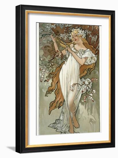 The Seasons: Spring, 1896-Alphonse Mucha-Framed Giclee Print