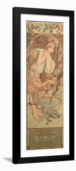 The Seasons: Spring, 1897-Alphonse Mucha-Framed Giclee Print