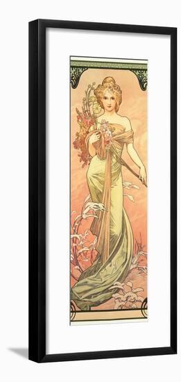 The Seasons: Spring, 1900-Alphonse Mucha-Framed Giclee Print