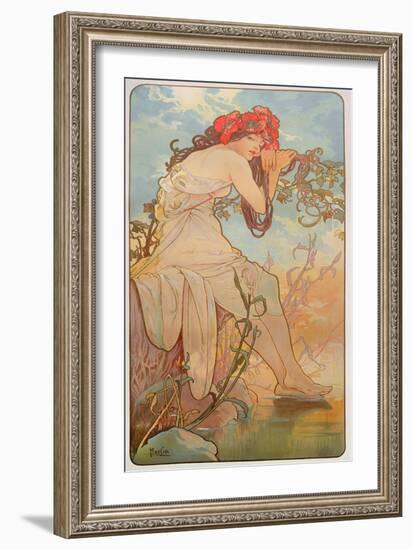 The Seasons: Summer, 1896-Alphonse Mucha-Framed Giclee Print