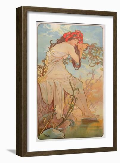 The Seasons: Summer, 1896-Alphonse Mucha-Framed Giclee Print