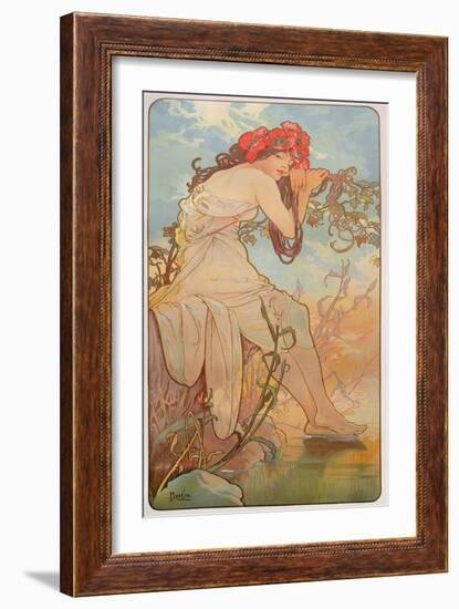 The Seasons: Summer, 1896-Alphonse Mucha-Framed Giclee Print