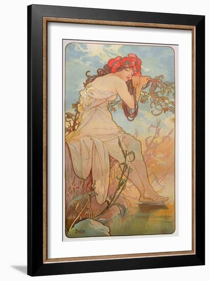 The Seasons: Summer, 1896-Alphonse Mucha-Framed Giclee Print
