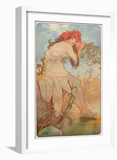 The Seasons: Summer, 1896-Alphonse Mucha-Framed Giclee Print