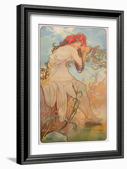 The Seasons: Summer, 1896-Alphonse Mucha-Framed Giclee Print