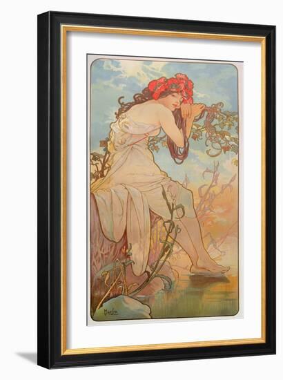 The Seasons: Summer, 1896-Alphonse Mucha-Framed Giclee Print