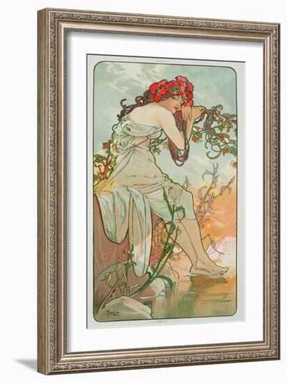 The Seasons: Summer, 1896-Alphonse Mucha-Framed Giclee Print