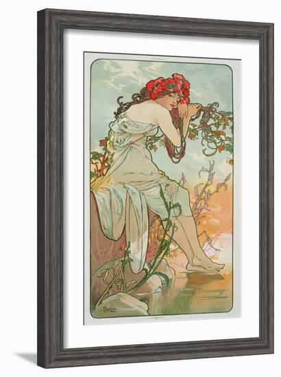 The Seasons: Summer, 1896-Alphonse Mucha-Framed Giclee Print