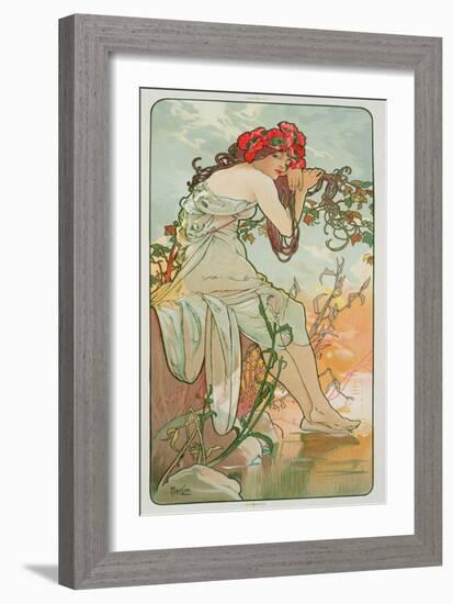 The Seasons: Summer, 1896-Alphonse Mucha-Framed Giclee Print