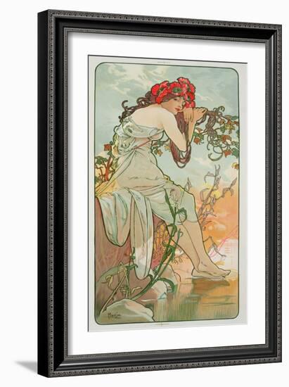 The Seasons: Summer, 1896-Alphonse Mucha-Framed Giclee Print