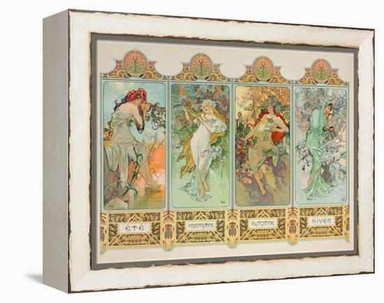 The Seasons: Variant 3-Alphonse Mucha-Framed Premier Image Canvas