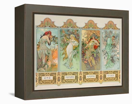 The Seasons: Variant 3-Alphonse Mucha-Framed Premier Image Canvas