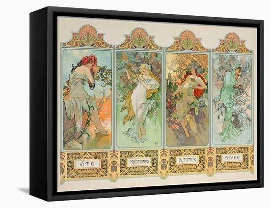 The Seasons: Variant 3-Alphonse Mucha-Framed Premier Image Canvas