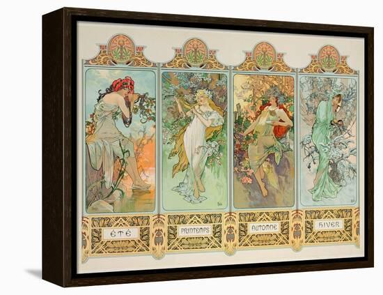 The Seasons: Variant 3-Alphonse Mucha-Framed Premier Image Canvas