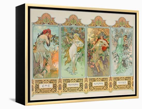 The Seasons: Variant 3-Alphonse Mucha-Framed Premier Image Canvas