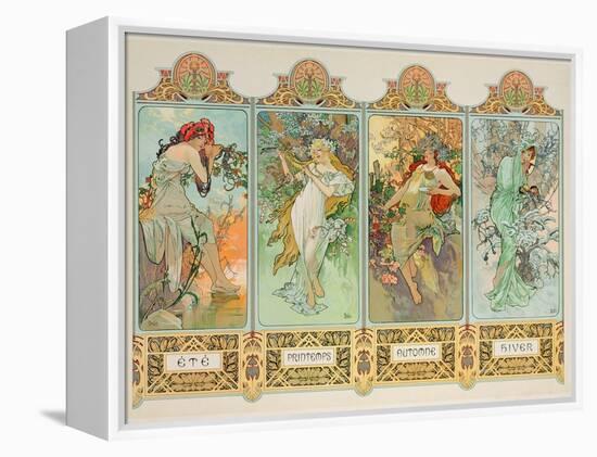 The Seasons: Variant 3-Alphonse Mucha-Framed Premier Image Canvas
