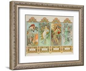 The Seasons: Variant 3-Alphonse Mucha-Framed Giclee Print
