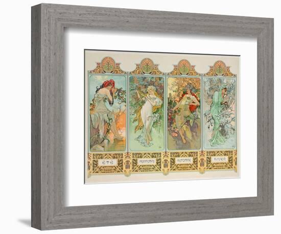 The Seasons: Variant 3-Alphonse Mucha-Framed Giclee Print