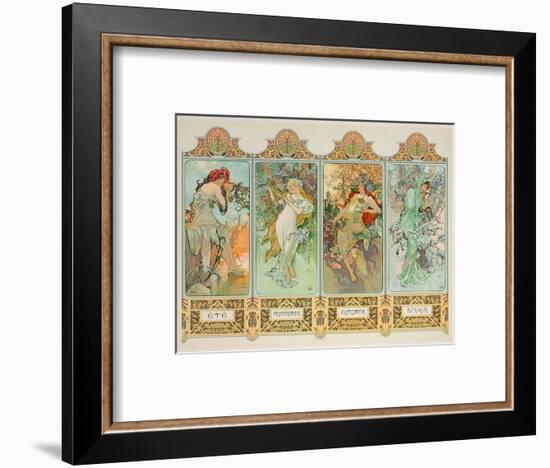 The Seasons: Variant 3-Alphonse Mucha-Framed Giclee Print