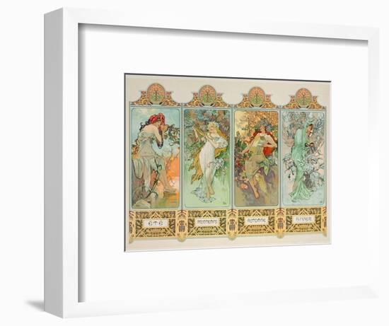 The Seasons: Variant 3-Alphonse Mucha-Framed Giclee Print