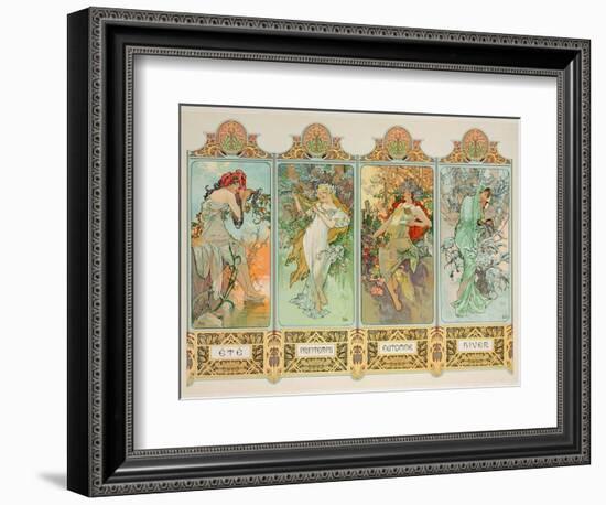 The Seasons: Variant 3-Alphonse Mucha-Framed Giclee Print