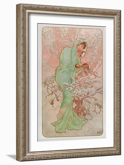 The Seasons: Winter, 1896-Alphonse Mucha-Framed Giclee Print