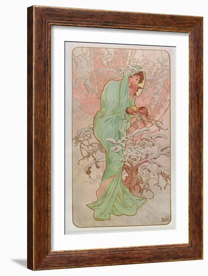 The Seasons: Winter, 1896-Alphonse Mucha-Framed Giclee Print