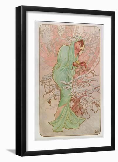 The Seasons: Winter, 1896-Alphonse Mucha-Framed Giclee Print