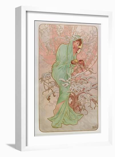 The Seasons: Winter, 1896-Alphonse Mucha-Framed Giclee Print