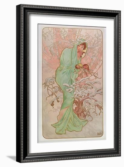 The Seasons: Winter, 1896-Alphonse Mucha-Framed Giclee Print