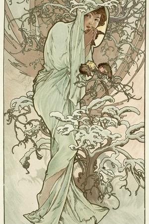 The Seasons Winter 16 Giclee Print Alphonse Mucha Art Com The Seasons Winter 16 Giclee Print Alphonse Mucha Art Com