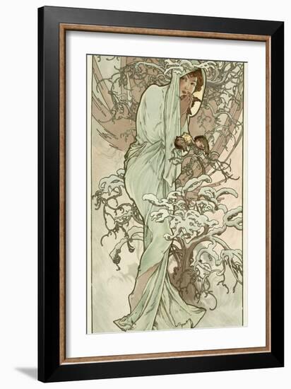 The Seasons: Winter, 1896-Alphonse Mucha-Framed Giclee Print