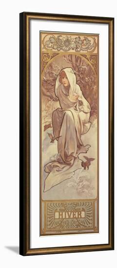 The Seasons: Winter, 1897-Alphonse Mucha-Framed Giclee Print