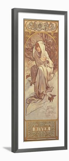 The Seasons: Winter, 1897-Alphonse Mucha-Framed Giclee Print