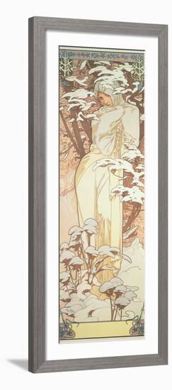 The Seasons: Winter, 1900-Alphonse Mucha-Framed Giclee Print